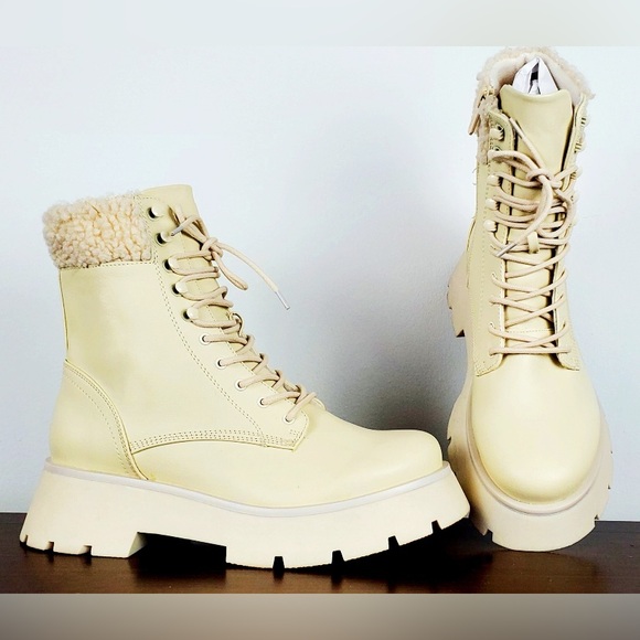 Circus by Sam Edelman Women's Larsa Ivory Cream Combat Boot Saks Fifth Ave NWT - Picture 3 of 16